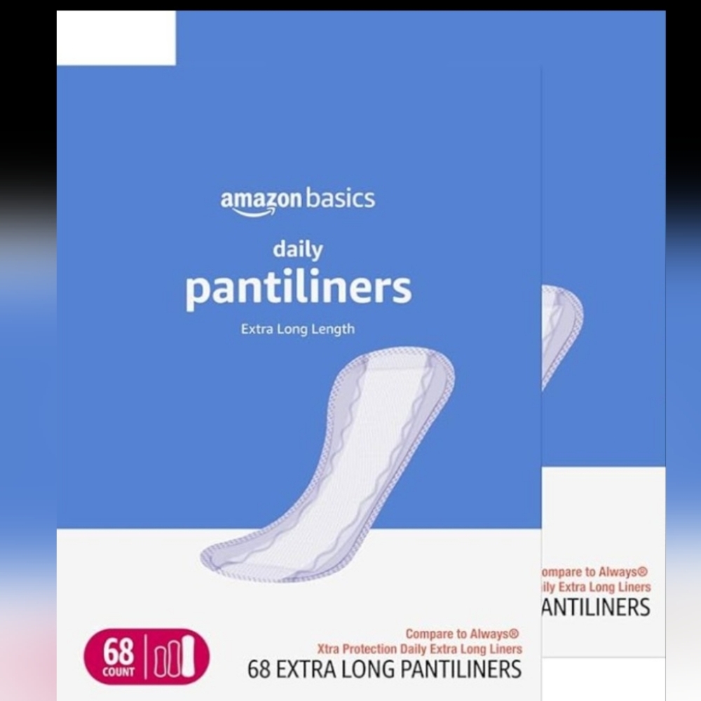 ‼️Save $5‼️2 Packs - Amazon Basics Daily Pantiliner, XL, 68 count Each